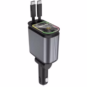 شارژر فندکی 4 کاره فست شارژ 66 واتی با نور کهکشانی مدل B1