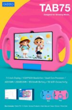 تبلت oteeto tab 75 حافظه 64 رم 4 و درج روی کارتون 256 گیگابایت و رم 6 گیگابایت سایز 7 اینچ