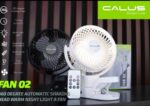 پنکه شارژی f02 برند calus با لامپ اضطراری و قابلیت پاور بانک