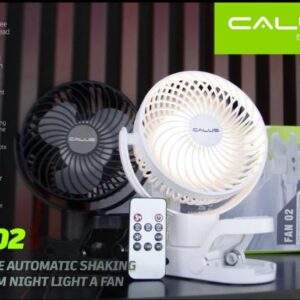 پنکه شارژی f02 برند calus با لامپ اضطراری و قابلیت پاور بانک
